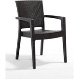 Novussi Classi Rattan 90X150 Camsız 4'lü Masa Takımı - Kahverengi