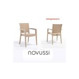 Novussi Paris Capuccino Rattan Koltuk, 4 Adet Bahçe Balkon Sandalyesi