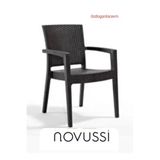Novussi Paris Kahverengi 4 Adet Bahçe Balkon Sandalyesi, Rattan Malzeme