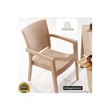 Novussi Paris Krem Koltuk Rattan 2 Adet Bahçe Balkon Sandalyesi