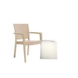 Novussi Paris Rattan Minderli Koltuk Sandalye, 4 Adet, Bej