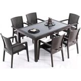 Novussi Rattan Claris 150 Masa Takimi Kahve