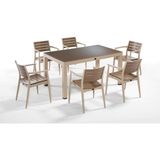 Novussi Regnum 6'lı Masa Takımı - Cappuccino - Çöl Kahve