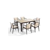 Novussi Seginus 6'lı Bahçe Takımı Camlı Set - Kahve/cappucino