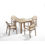 Novussi Senza 4'lü Bahçe Masa Sandalye Seti (Çölkahve-Cappuccino) - Çöl Kahvesi