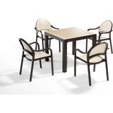 Novussi Senza 4'lü Bahçe Masa Sandalye Seti (Kahve-Cappuccino) - Kahverengi