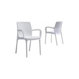 Novussi Sunset Rattan 4 Adet Sandalye Takımı R008, Beyaz, Plastik ve Cam Elyaf