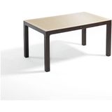 Novussi Wood Masa 90X150 Noktalı Seginus Camlı Masa - Cappucino