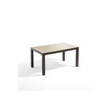 Novussi Wood Masa 90x150 Noktalı Seginus Camlı Masa (Kahve-Cappucino)