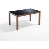 Novussi Wood Masa 90X150 Noktalı Seginus Camlı Masa - Kahverengi