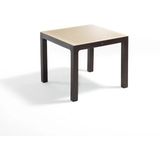 Novussi Wood Masa 90X90 Çizgili Regnum Camlı Masa - Kahverengi