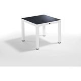 Novussi Wood Masa 90X90 Noktalı Seginus Camlı Masa - Antrasit - Beyaz