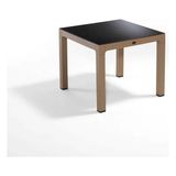 Novussi Wood Masa 90X90 Noktalı Seginus Camlı Masa - Kahverengi