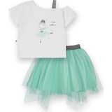 Novy Baby Hayal Tüllü Etek Düşük Omuzlu Tshirt Kız Çocuk 2'li Takım - 2-9 Yaş - 2091 - Yeşil - Yeşil - 6 Yaş