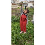 Novy Baby Su Geçirmez Kumaş - Oyun Ve Yağmur Tulumu - Salopet - 2-9 Yaş - Kiremit