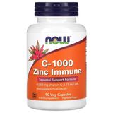 Now C-1000 Zinc Immune Vitamin C 1000 mg & Zinc 15 mg 90 Veg Capsules - Aromasız