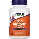 Now Nac N-Acetyl Cysteine Quercetin & Zinc (Elemental) (From 75 Mg Zinc Bisglycinate) (Albion™) 90 Veg Capsul 3548