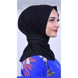 Nowa Scarf Çıtçıtlı Hazır Şal Eşarp Hijab Siyah - Abanoz Beyaz