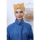 Nowa Scarf Fiyonklu Çift Taraflı Bone Hardal Sarısı