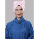 Nowa Scarf Fiyonklu Çift Taraflı Bone Somon