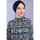 Nowa Scarf Havuz Bonesi Hazır 3 Bantlı Sandy Kumaş Kendinden Modelli Siyah