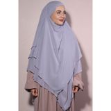 Nowa Scarf Hazır Tesettür Peçeli Üç Katlı Şifon Sufle Gri