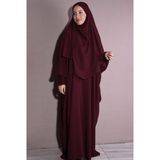 Nowa Scarf İkili Takım Medine İpeği Kumaş Şal Ve Elbise Bordo