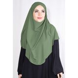 Nowa Scarf Medine İpeği Orta Boy Sufle Khimar Şal Yağ Yeşili