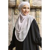 Nowa Scarf Orta Boy Sufle Khimar Peçeli Üç Katlı Şifon Şal Kum Beji