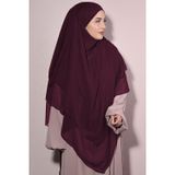 Nowa Scarf Peçeli Üç Katlı Şifon Sufle Khimar Bordo