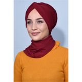 Nowa Scarf Şallı Düğüm Bone Kırmızı