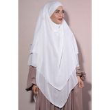 Nowa Scarf Şifon Sufle Hazır Peçeli Tesettür Ekru