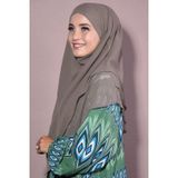 Nowa Scarf Sufle Khimar Hazır Tesettür Peçeli Orta Boy Şal Açık Vizon