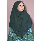 Nowa Scarf Sufle Khimar Peçeli Tesettür Şal Zümrüt Yeşili