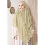 Nowa Scarf Sufle Khimar Peçeli Üç Katlı Şifon Şal Havana Krem