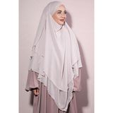 Nowa Scarf Sufle Khimar Peçeli Üç Katlı Şifon Şal Kum Beji