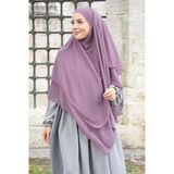Nowa Scarf Sufle Khimar Tesettür Peçeli Şal Gül Kurusu