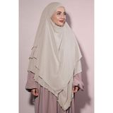 Nowa Scarf Sufle Khimar Tesettür Peçeli Şal Krem