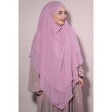 Nowa Scarf Sufle Khimar Tesettür Peçeli Şal Pudra Pembesi