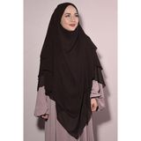 Nowa Scarf Sufle Khimar Tesettür Peçeli Üç Katlı Şifon Şal Kahverengi