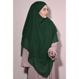Nowa Scarf Sufle Khrimar Tesettür Peçeli Üç Katlı Şifon Şal Zümrüt Yeşili