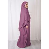 Nowa Scarf Tesettür Medine İpeği Elbise Sufle İkili Takım Rose