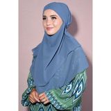 Nowa Scarf Tesettür Orta Boy Hazır Şifon Sufle Khimar Indigo