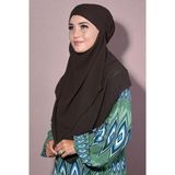 Nowa Scarf Tesettür Orta Boy Hazır Şifon Sufle Khimar Kahverengi