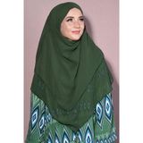 Nowa Scarf Tesettür Orta Boy Hazır Şifon Sufle Khimar Zümrüt Yeşili