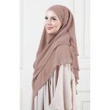 Nowa Scarf Tesettür Orta Boy Sufle Khimar Peçeli Hazır Şal Bronz