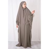 Nowa Scarf Tesettür Şal Ve Elbise İkili Takım Vizon