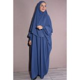 Nowa Scarf Tesettür Şal Ve Elbise Medine İpeği İkili Takım İndigo