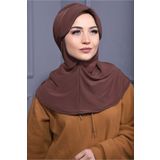 Nowa Scarf Tesettür Spor Şapka Scarf Havuz ve Denizde kullanıma uygun Kahverengi