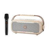 Nowgo C1 100W Taşınabilir Rgb Bluetooth Hoparlör Mikrofonlu Karaoke Parti Speaker Bej